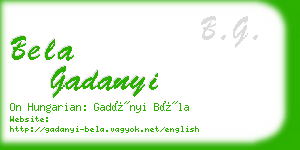 bela gadanyi business card